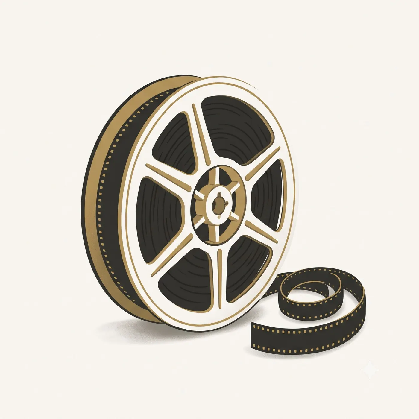 Illustration d'une bobine de film Super 8, la pellicule se déroulant à côté